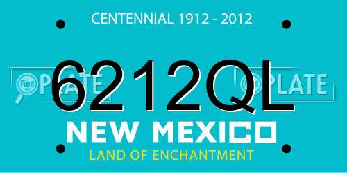 6212QL New Mexico License Plate
