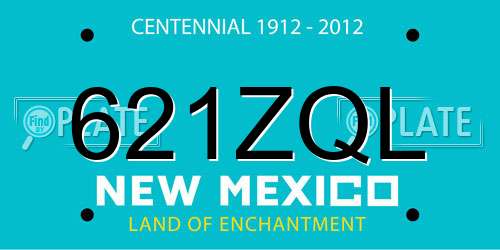 621ZQL New Mexico License Plate