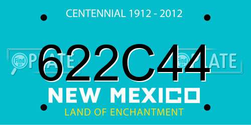 622C44 New Mexico License Plate