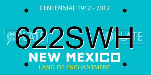 622SWH New Mexico License Plate