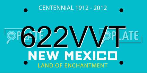 622VVT New Mexico License Plate