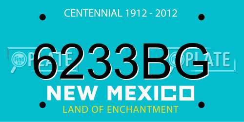 6233BG New Mexico License Plate