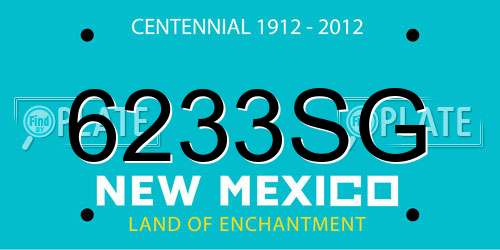 6233SG New Mexico License Plate