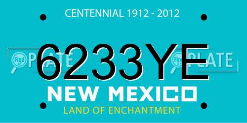 6233YE New Mexico License Plate