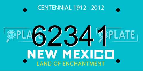 62341 New Mexico License Plate