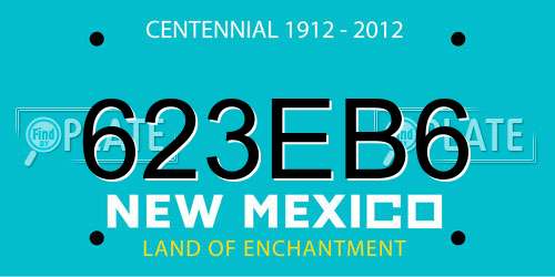 623EB6 New Mexico License Plate