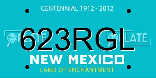 623RGL New Mexico License Plate