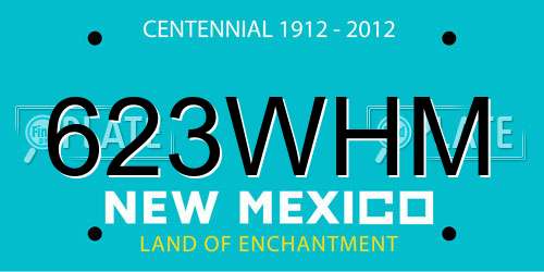 623WHM New Mexico License Plate