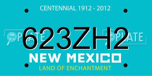 623ZH2 New Mexico License Plate