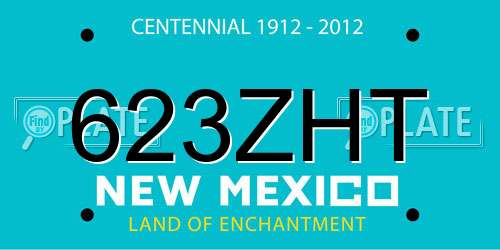 623ZHT New Mexico License Plate