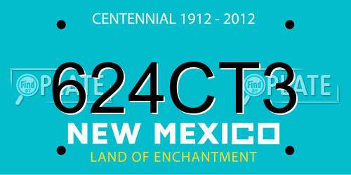 624CT3 New Mexico License Plate