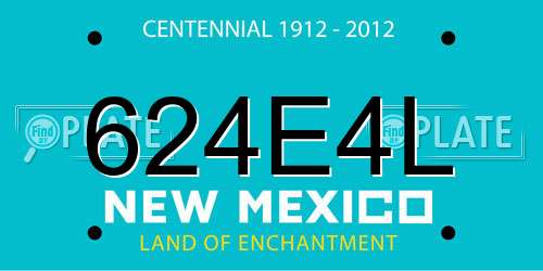 624E4L New Mexico License Plate