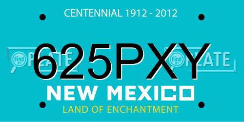625PXY New Mexico License Plate