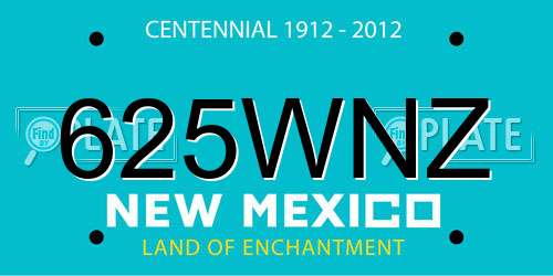 625WNZ New Mexico License Plate