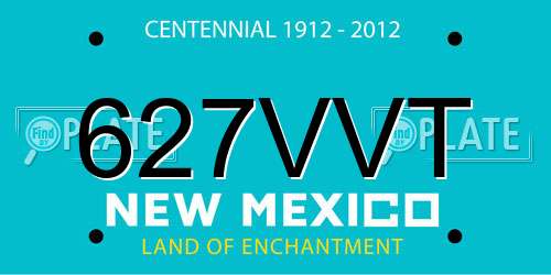 627VVT New Mexico License Plate