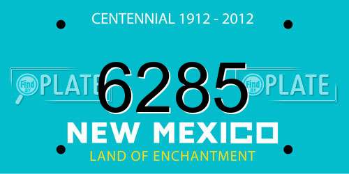 6285 New Mexico License Plate
