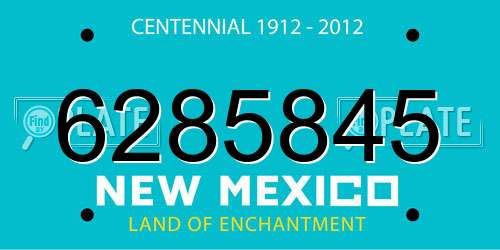 6285845 New Mexico License Plate