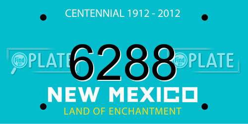 6288 New Mexico License Plate
