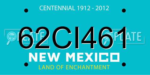 62CI461 New Mexico License Plate