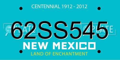 62SS545 New Mexico License Plate