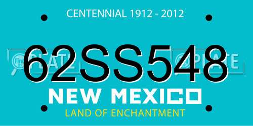 62SS548 New Mexico License Plate