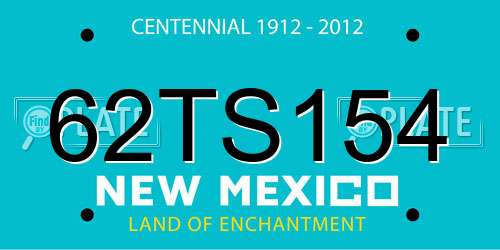 62TS154 New Mexico License Plate