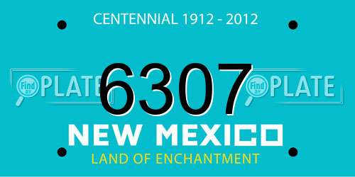 6307 New Mexico License Plate