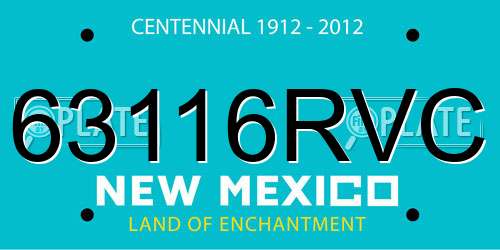 63116RVC New Mexico License Plate