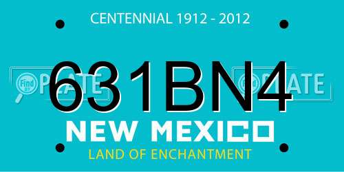 631BN4 New Mexico License Plate