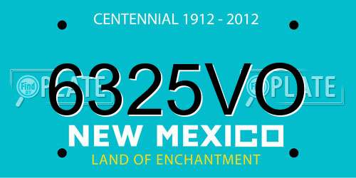 6325VO New Mexico License Plate
