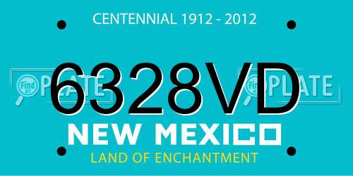 6328VD New Mexico License Plate