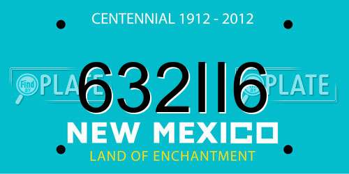 632II6 New Mexico License Plate