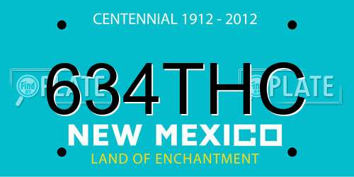 634THC New Mexico License Plate