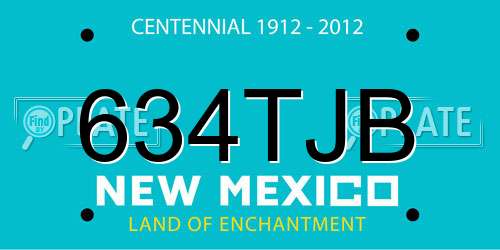 634TJB New Mexico License Plate