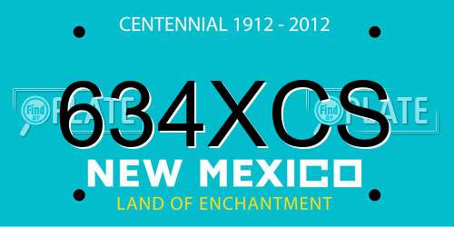 634XCS New Mexico License Plate