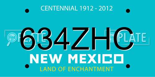 634ZHC New Mexico License Plate