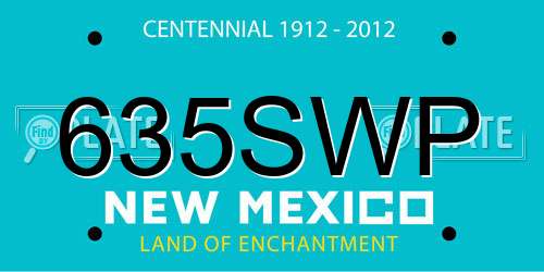 635SWP New Mexico License Plate