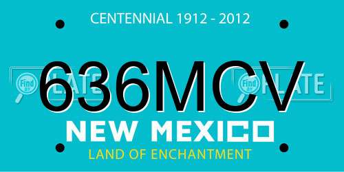 636MCV New Mexico License Plate