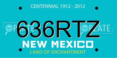 636RTZ New Mexico License Plate