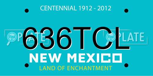 636TCL New Mexico License Plate