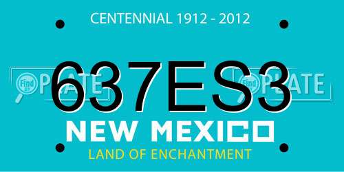637ES3 New Mexico License Plate