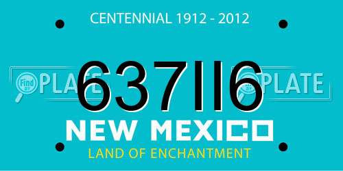 637II6 New Mexico License Plate