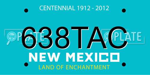 638TAC New Mexico License Plate