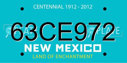 63CE972 New Mexico License Plate