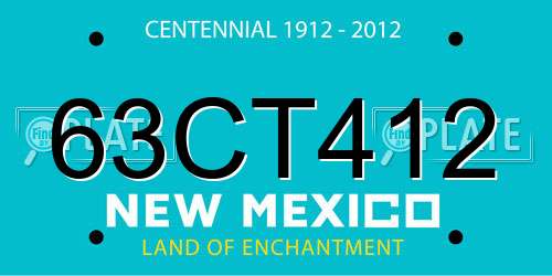 63CT412 New Mexico License Plate
