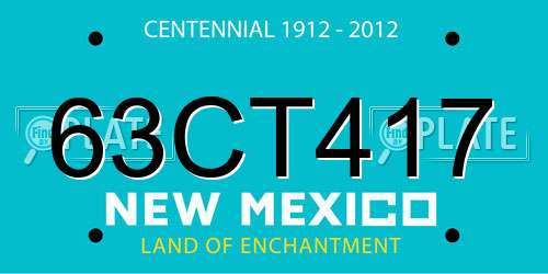 63CT417 New Mexico License Plate