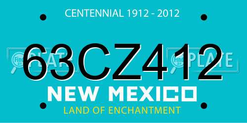63CZ412 New Mexico License Plate
