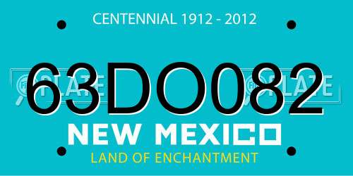 63DO082 New Mexico License Plate