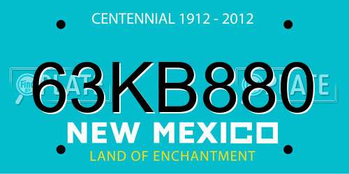 63KB880 New Mexico License Plate