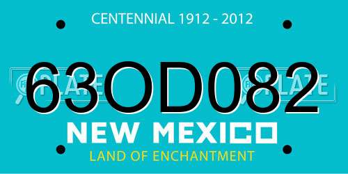 63OD082 New Mexico License Plate